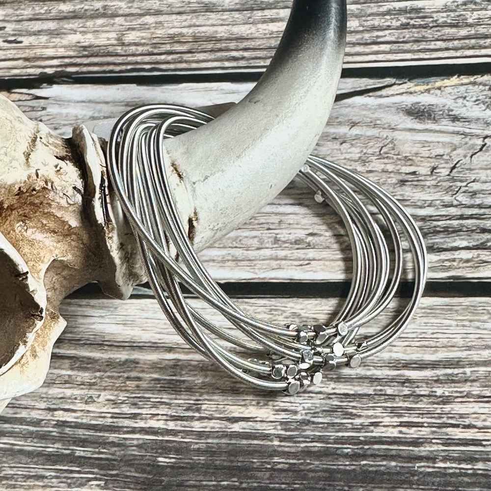 Elegant Silver Tone Multi-Strand Bracelet
